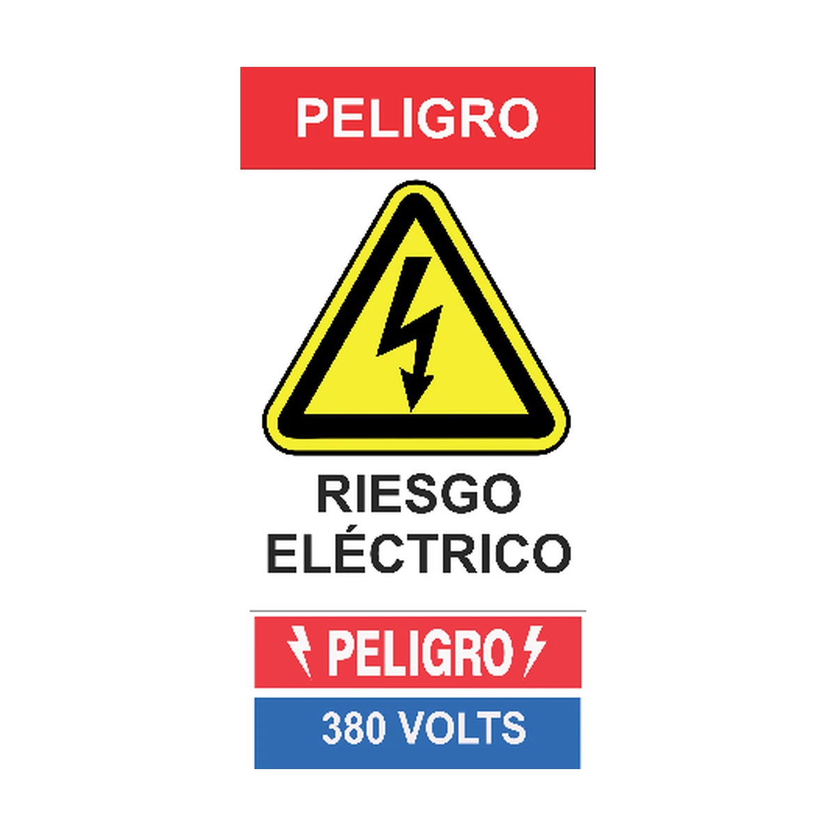 Gráfica de peligro de tensión 220V para integración de tableros eléctricos