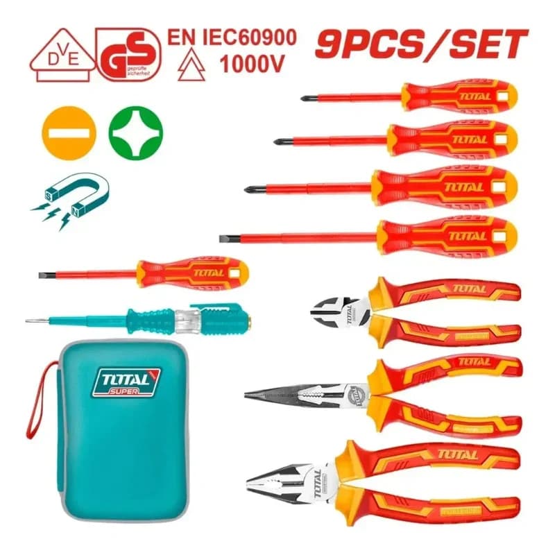 Juego TOTAL THKIST3092 de 9 herramientas aisladas para 1000 V