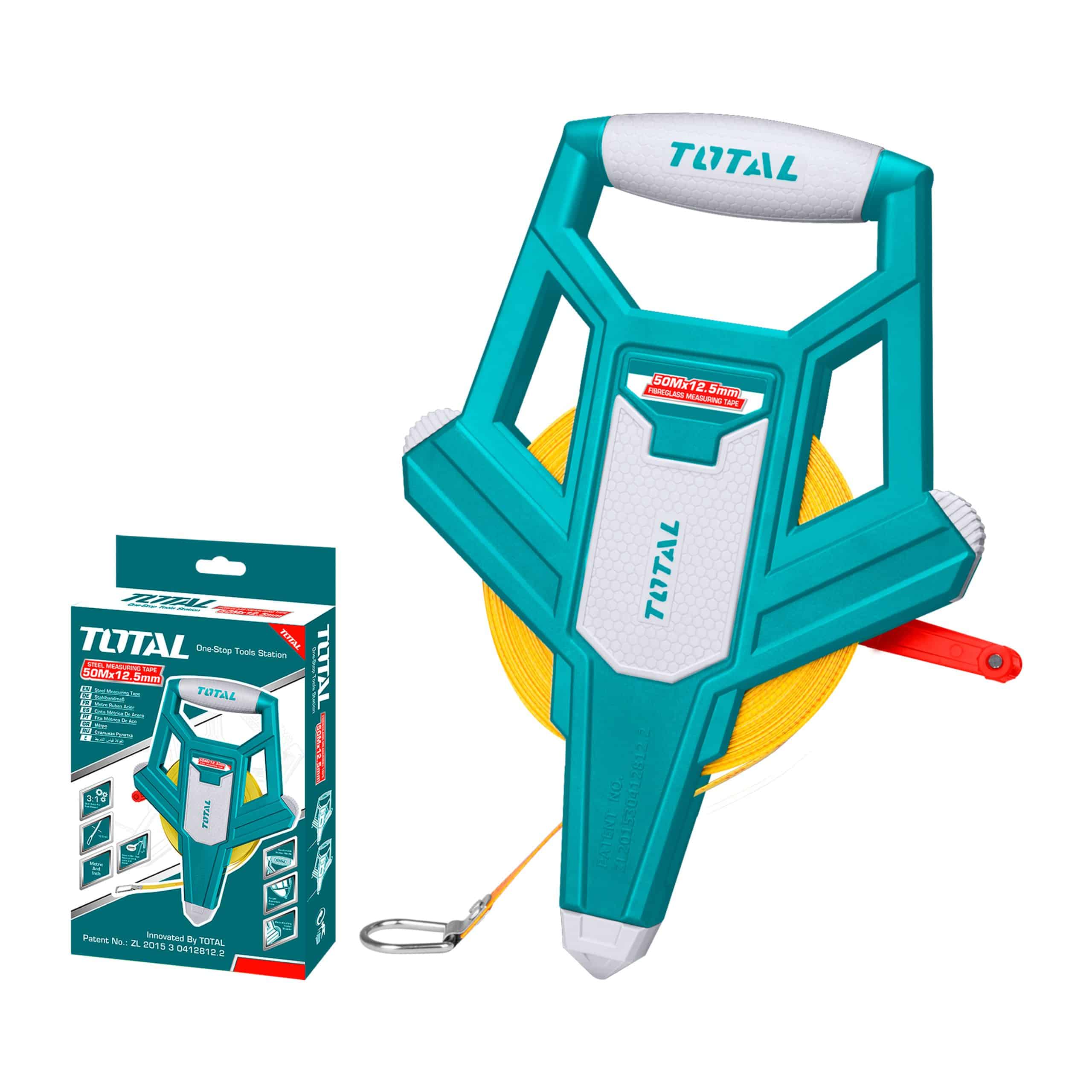 Huincha de Medir Fibra de Vidrio 50 m TOTAL