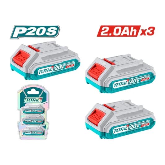 Kit TOTAL TOSLI240311 con tres baterías de 2,0 Ah y 20 V